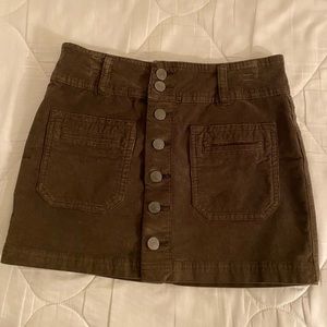 Free people olive green corduroy mini Skirt size 2